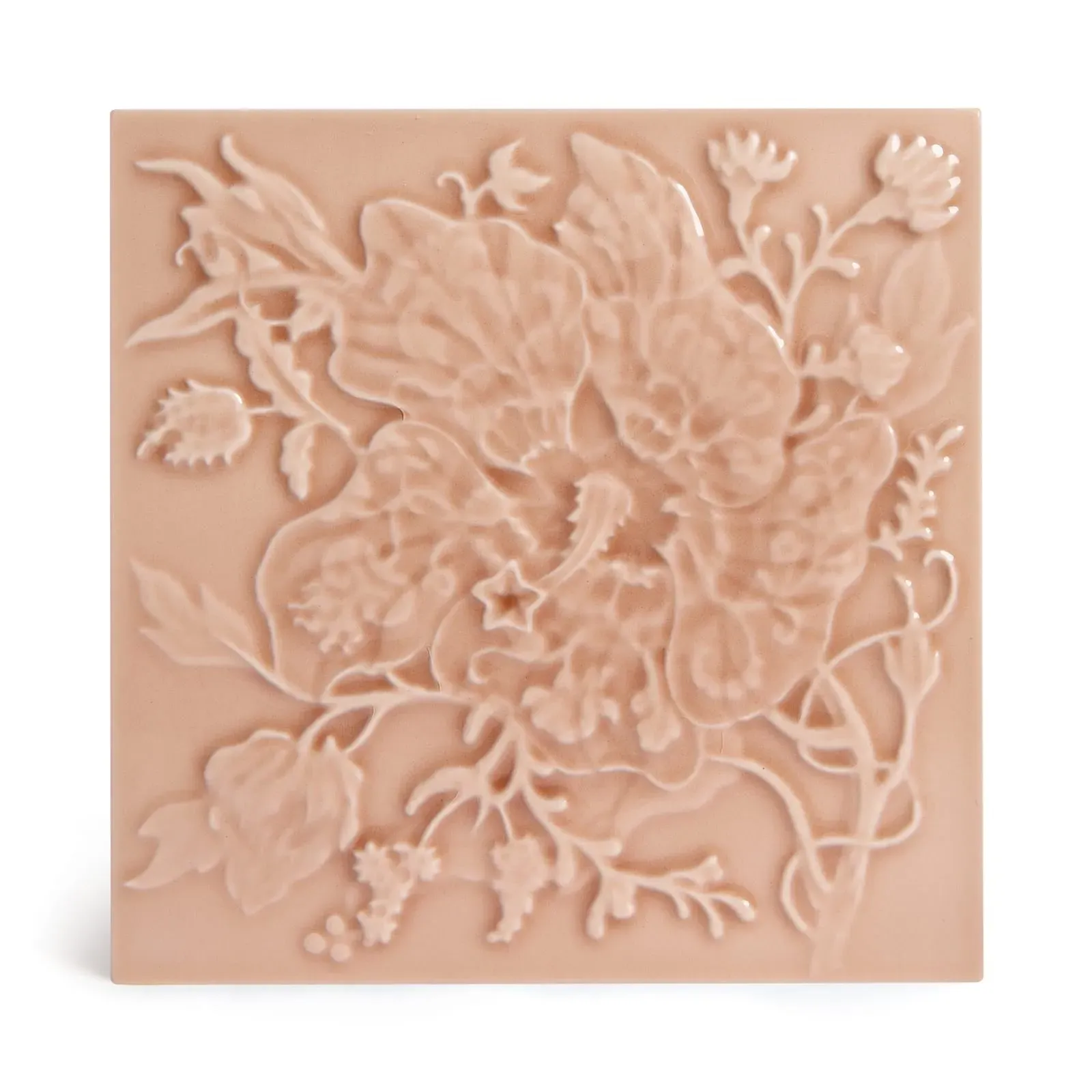 Artemis Hibiscus Relief Tile Sample - Blush