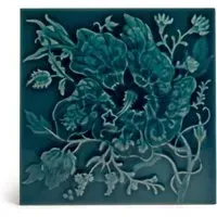 Artemis Hibiscus Relief Tile Sample - Teal