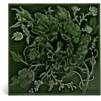 Artemis Hibiscus Relief Tile Sample - Verde