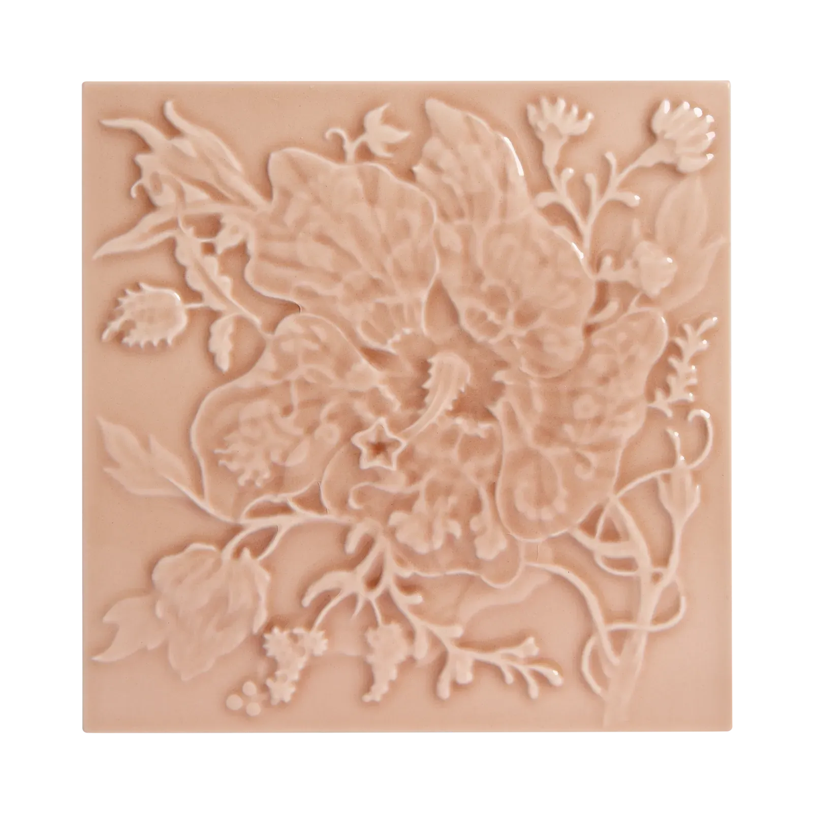 Artemis Hibiscus Relief Tiles - Blush