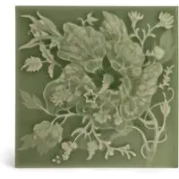 Artemis Hibiscus Relief Tiles - Sage, Ceramic