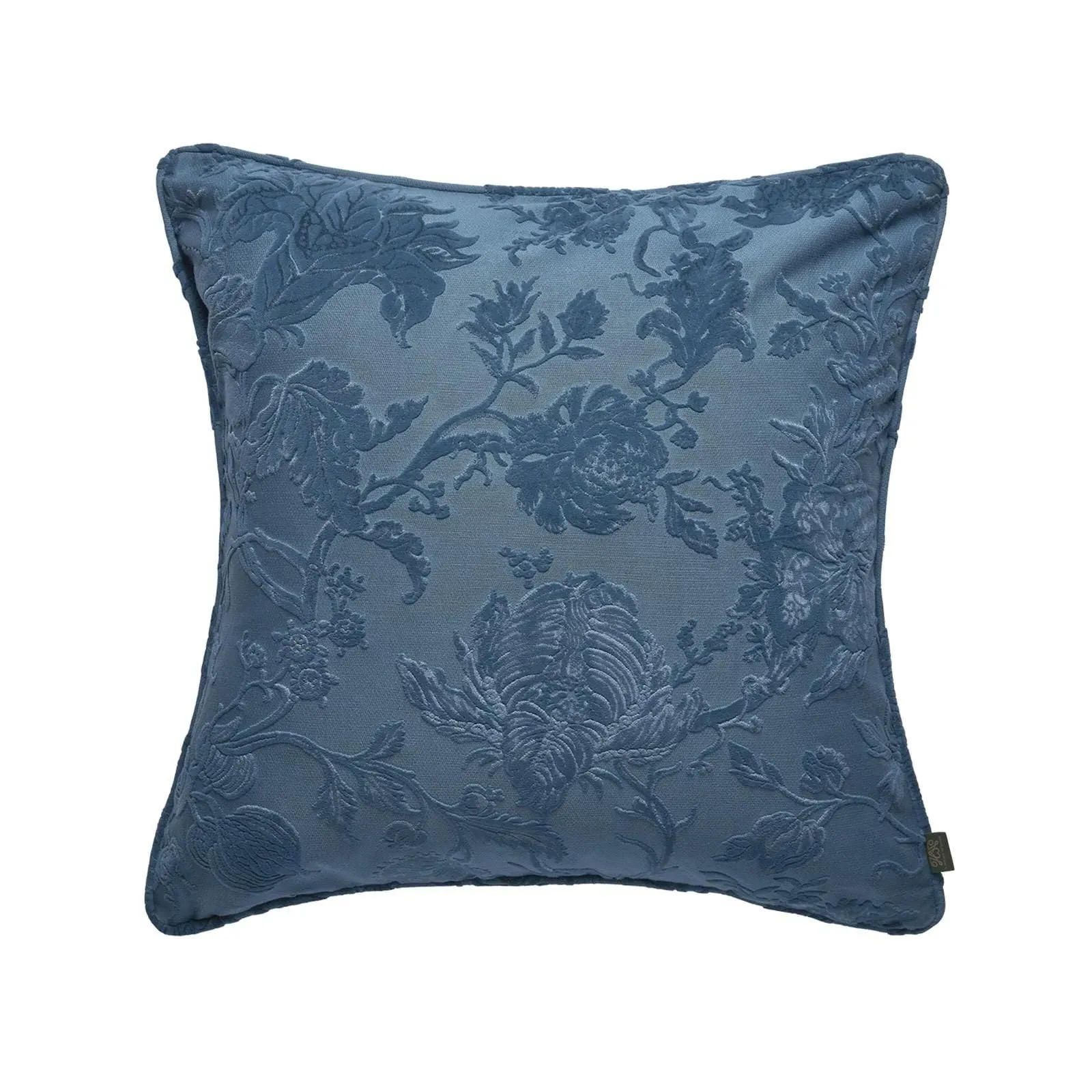 ARTEMIS Large Cut-Velvet Cushion - Cerulean