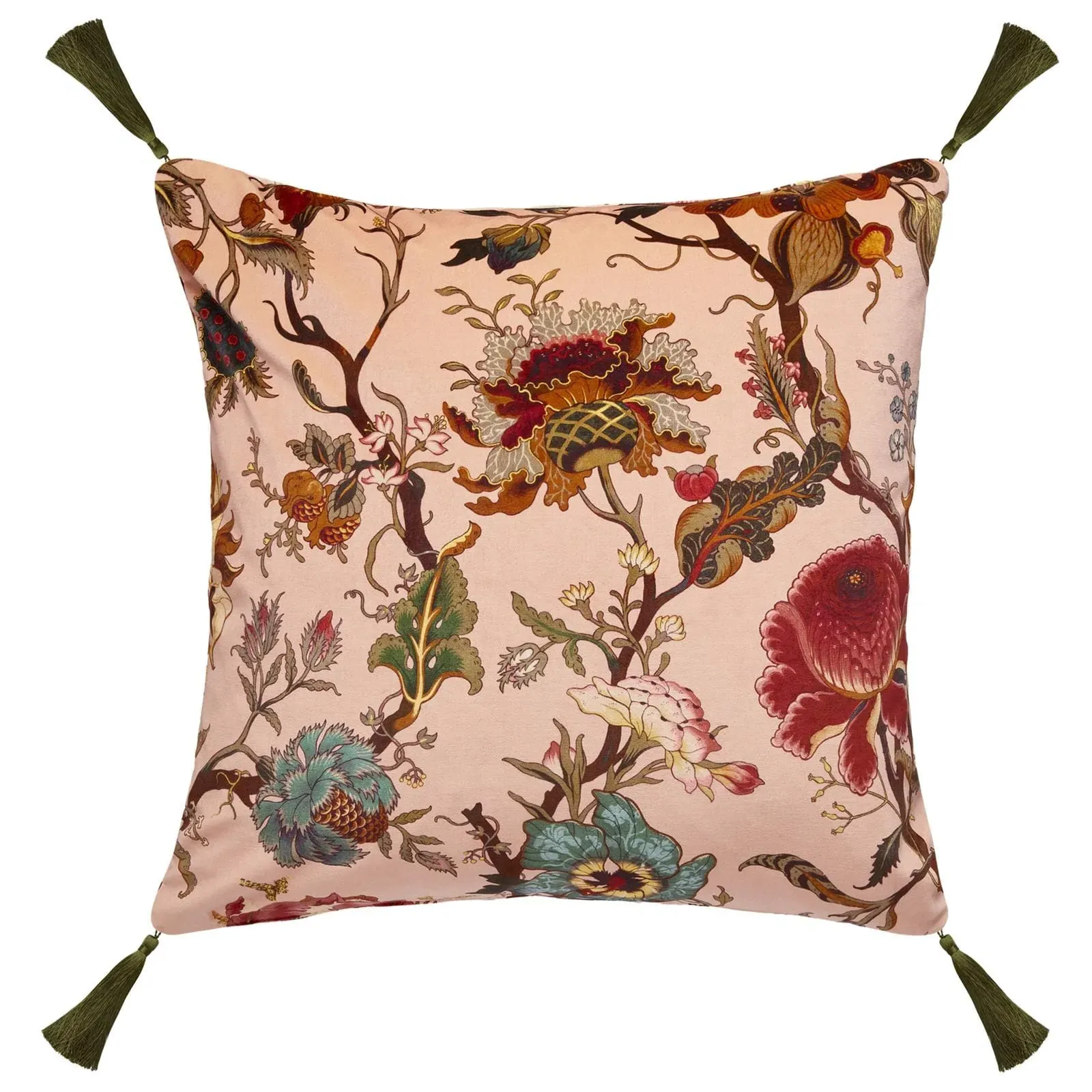 ARTEMIS Large Tassel Velvet Cushion - Blush