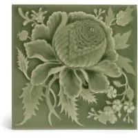 Artemis Rose Relief Tiles Sample - Sage, Ceramic