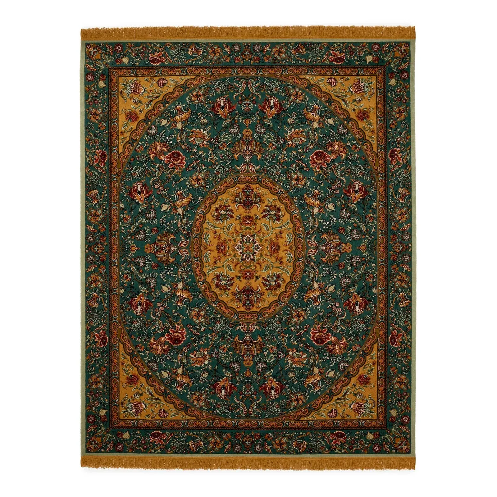 Artemis Rug - Petrol & Gold, Wool