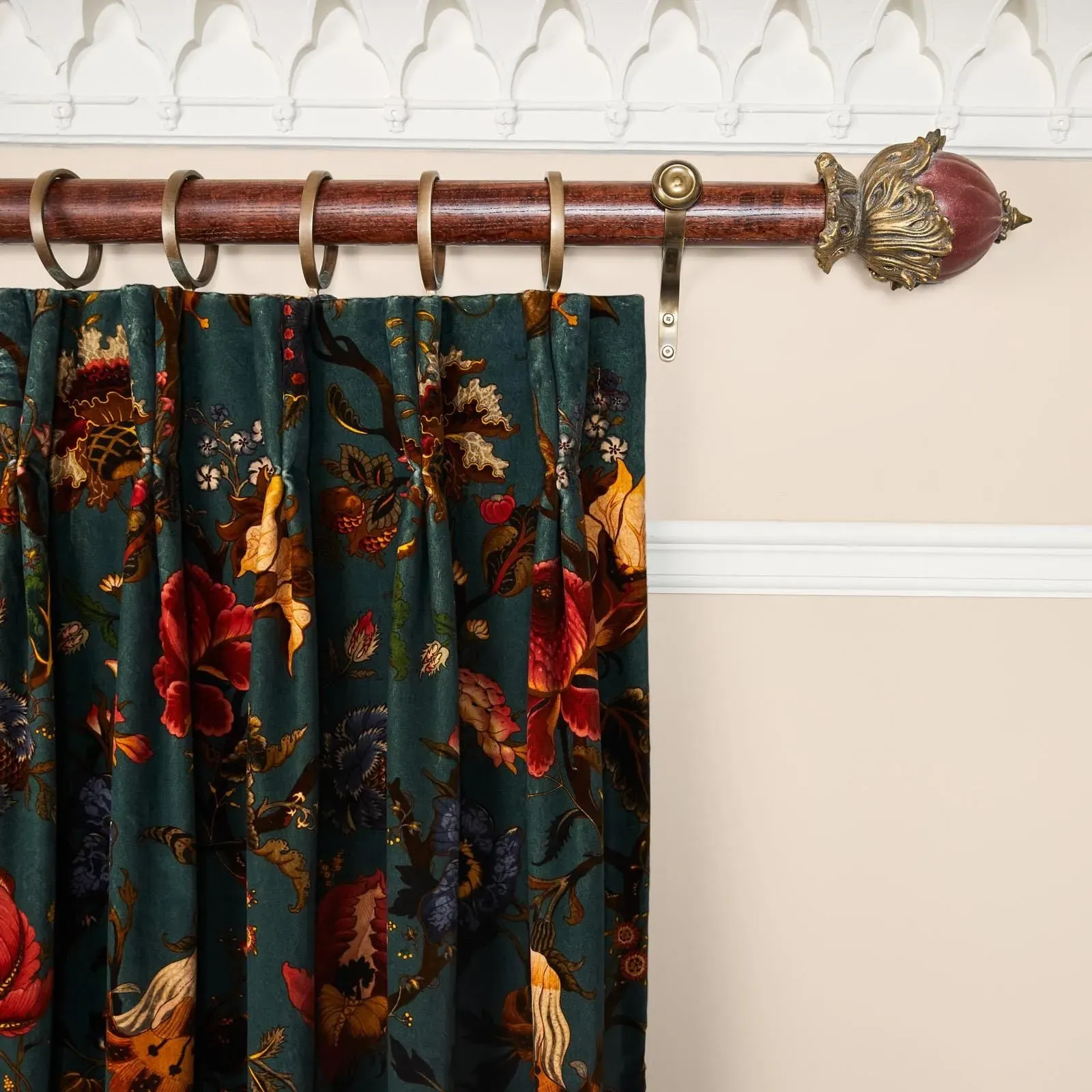 Artemis Velvet Curtain - Petrol