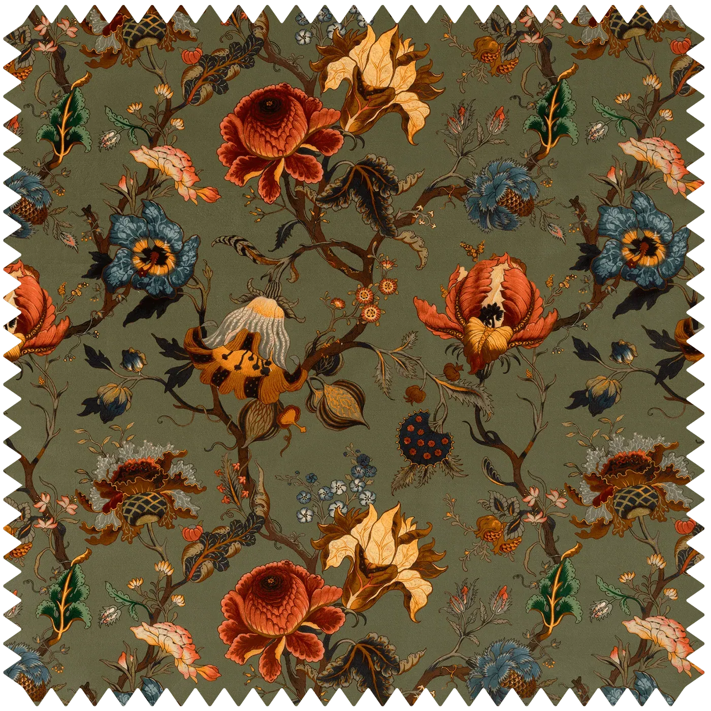 Artemis Velvet Fabric - Moss Green, Cotton Blend product