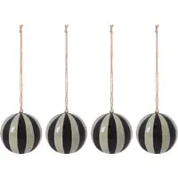 Artist's Stripe Baubles 4 Pack - Black, Paper