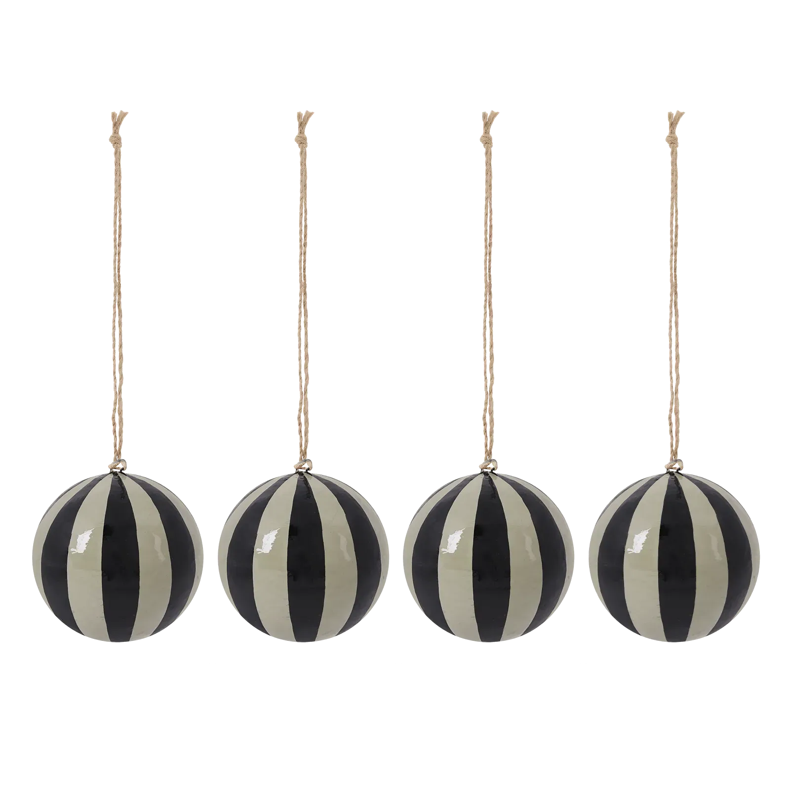 Artist's Stripe Baubles 4 Pack - Black, Paper image