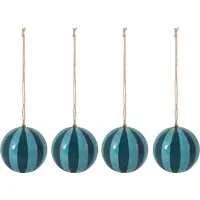 Artist's Stripe Baubles 4 Pack - Blue, Paper