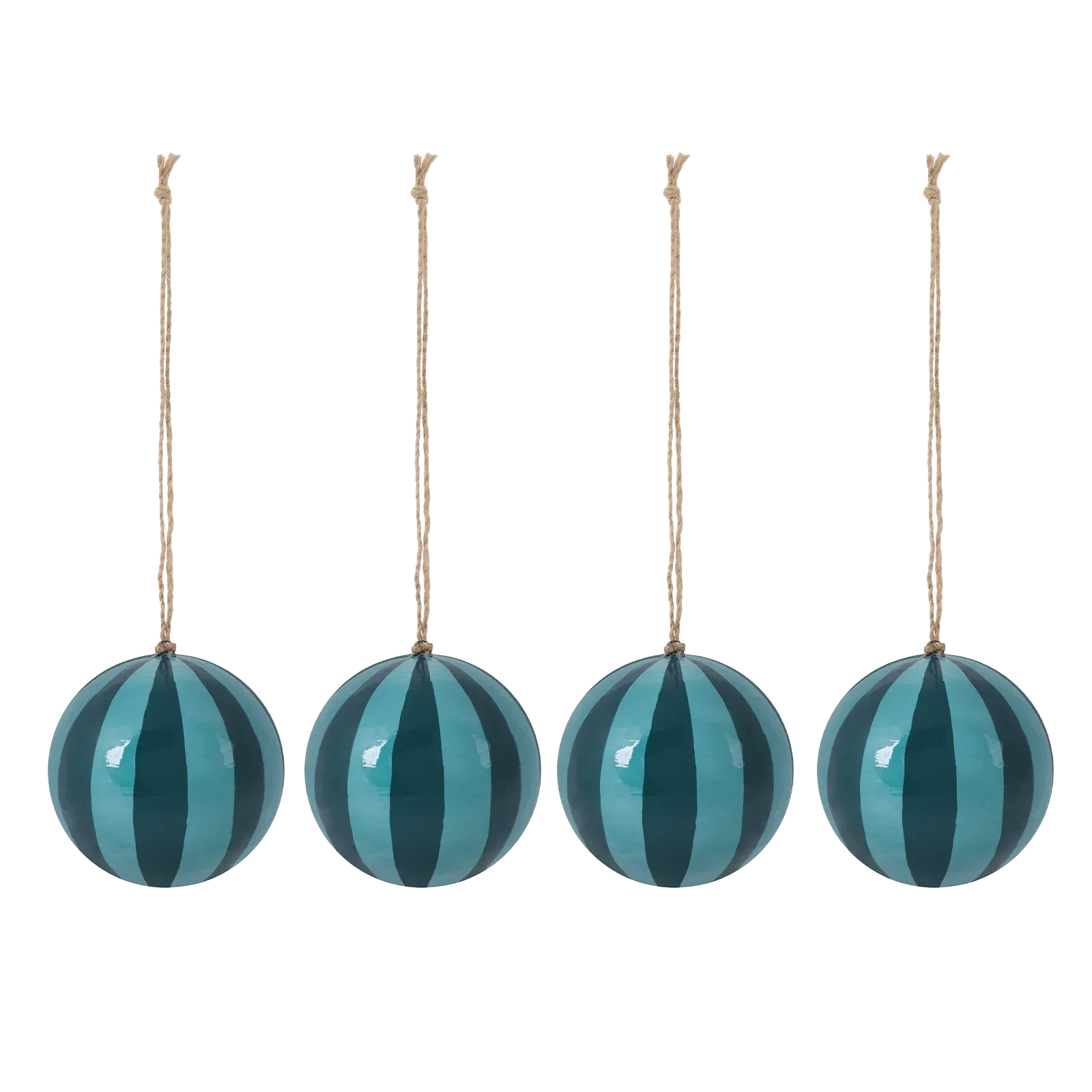 Artist's Stripe Baubles 4 Pack - Blue, Paper