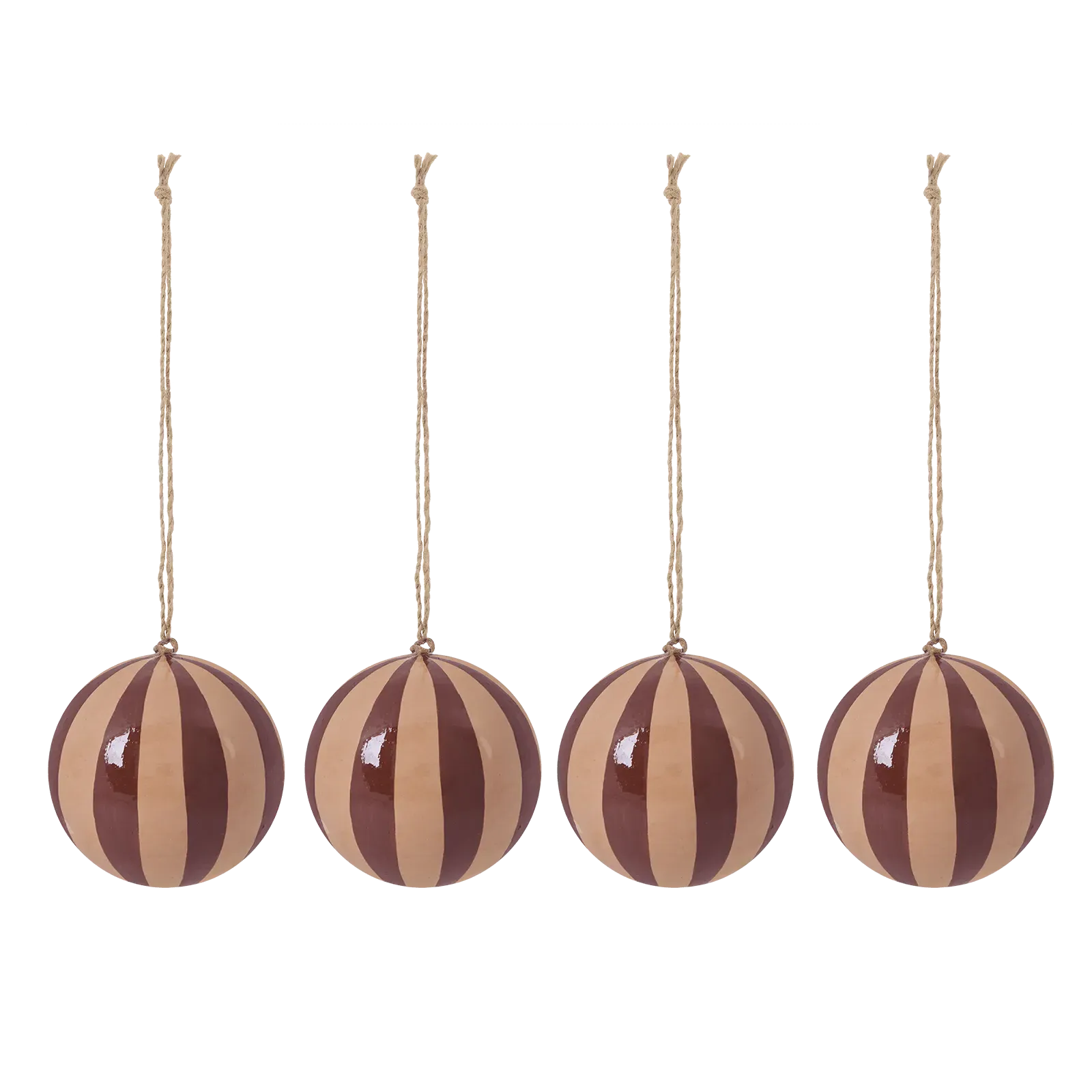 Artist's Stripe Baubles 4 Pack - Pink, Paper