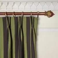 Camelot Stripe Jacquard Curtain - Verdigris, Cotton