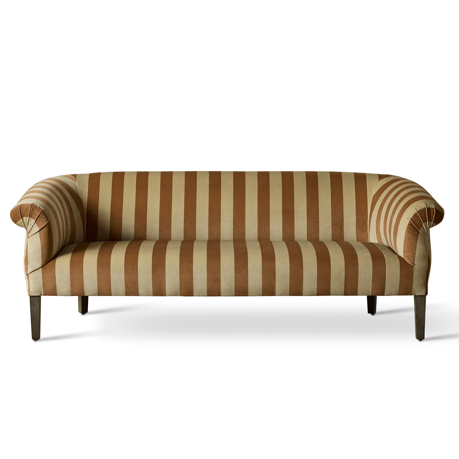 Camelot Stripe Lowback Settee - Ginger, Velvet image