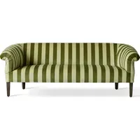 Camelot Stripe Lowback Settee - Juniper, Velvet