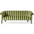 Camelot Stripe Lowback Settee - Juniper, Velvet