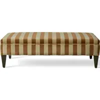 Camelot Stripe Rectangular Ottoman - Ginger, Velvet