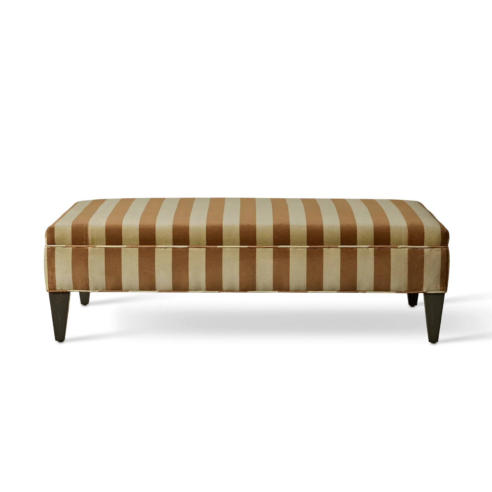 Camelot Stripe Rectangular Ottoman - Ginger, Velvet image