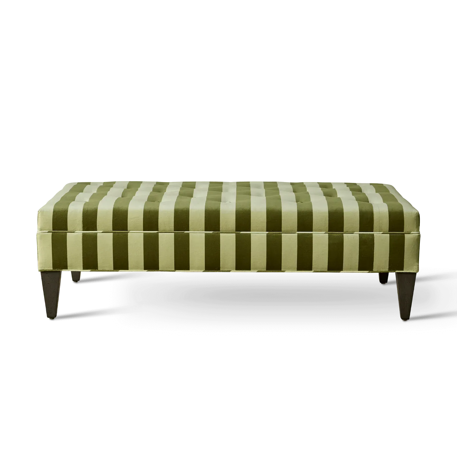 Camelot Stripe Tufted Ottoman - Juniper, Velvet image