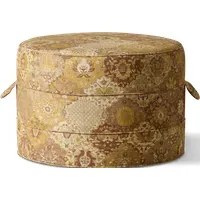 CASPAR Medium Round Hassock - Ginger, Linen