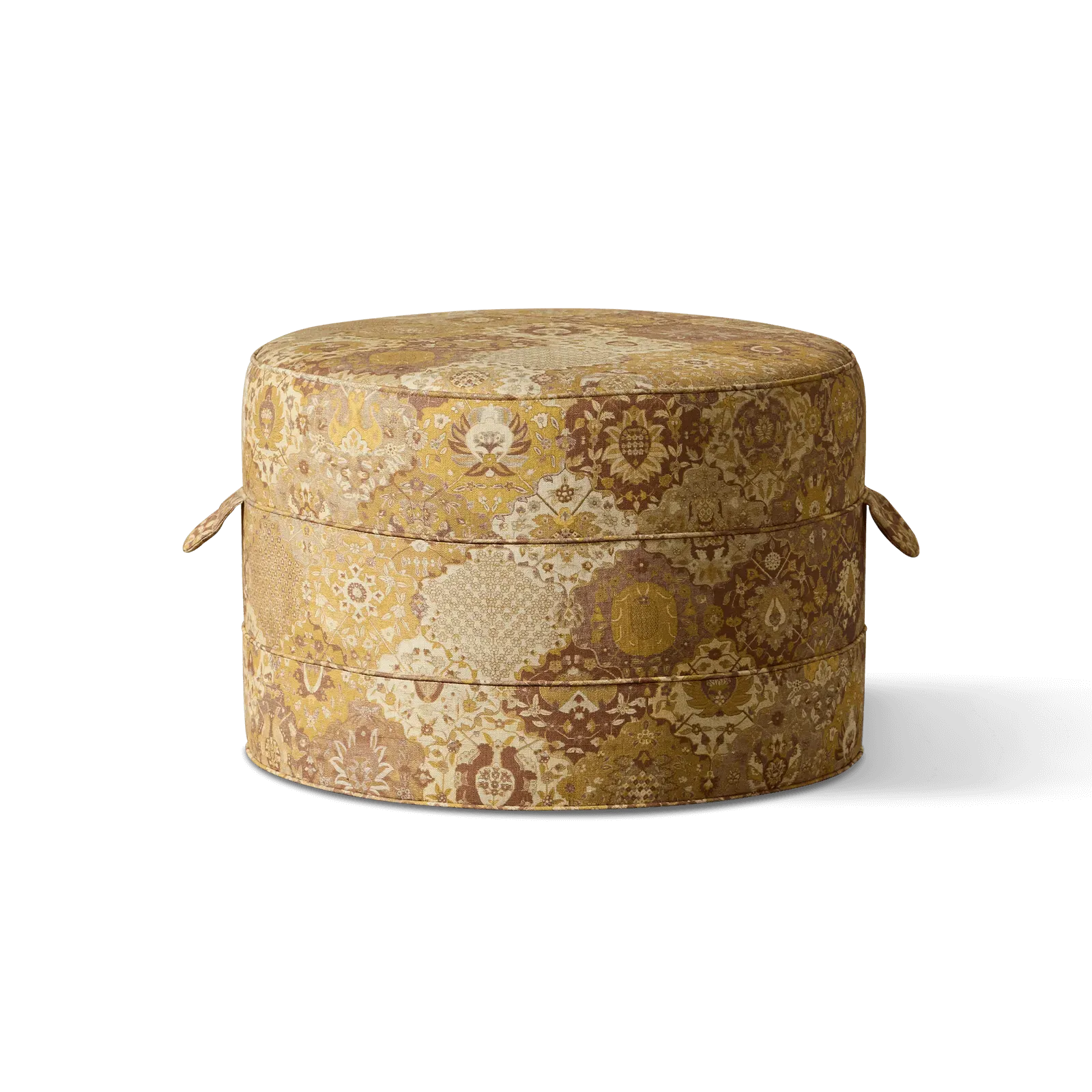 CASPAR Medium Round Hassock - Ginger, Linen image