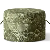 CASPAR Medium Round Hassock - Juniper, Linen