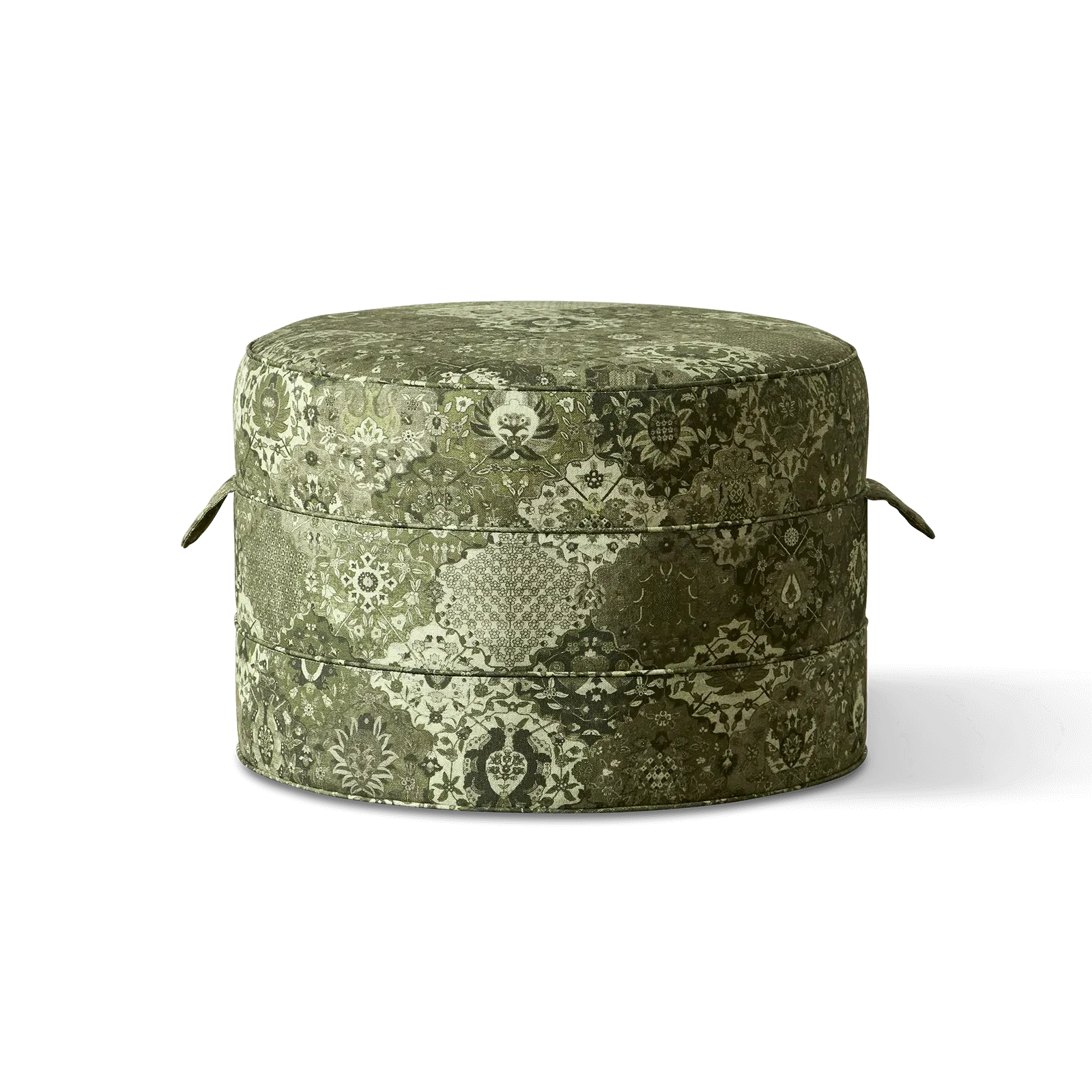 CASPAR Medium Round Hassock - Juniper, Linen