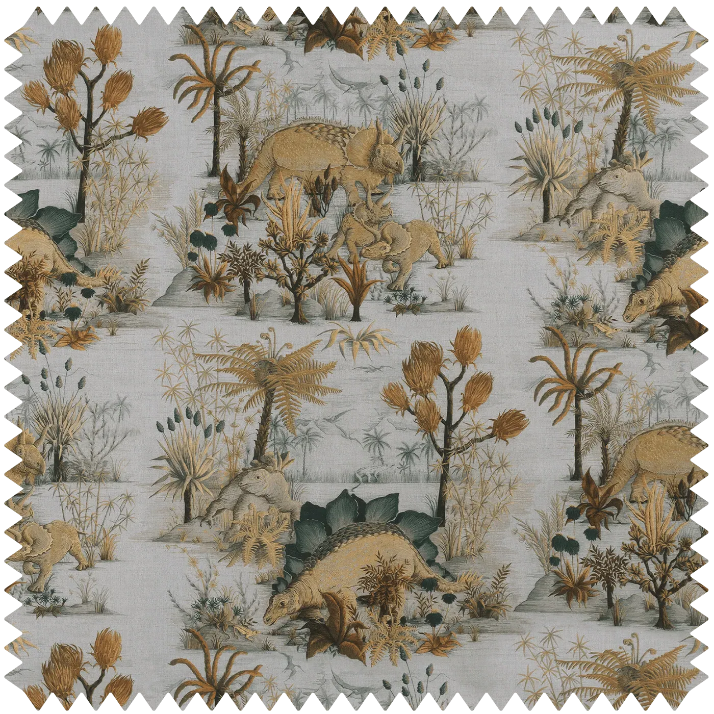 DINOSAURIA Cotton Linen Fabric - Dusk image