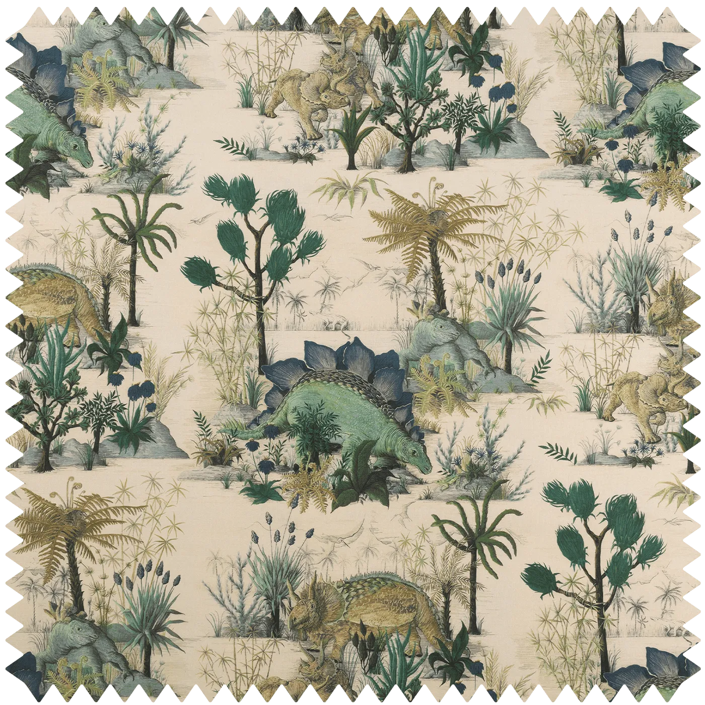 Dinosauria Cotton Linen Fabric - Ecru product