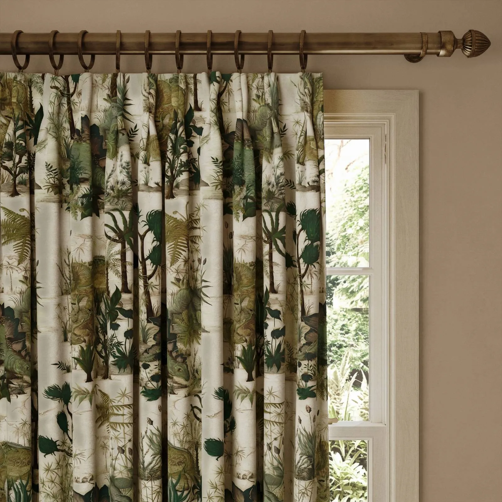 Dinosauria Curtain - Ecru, Cotton Linen product