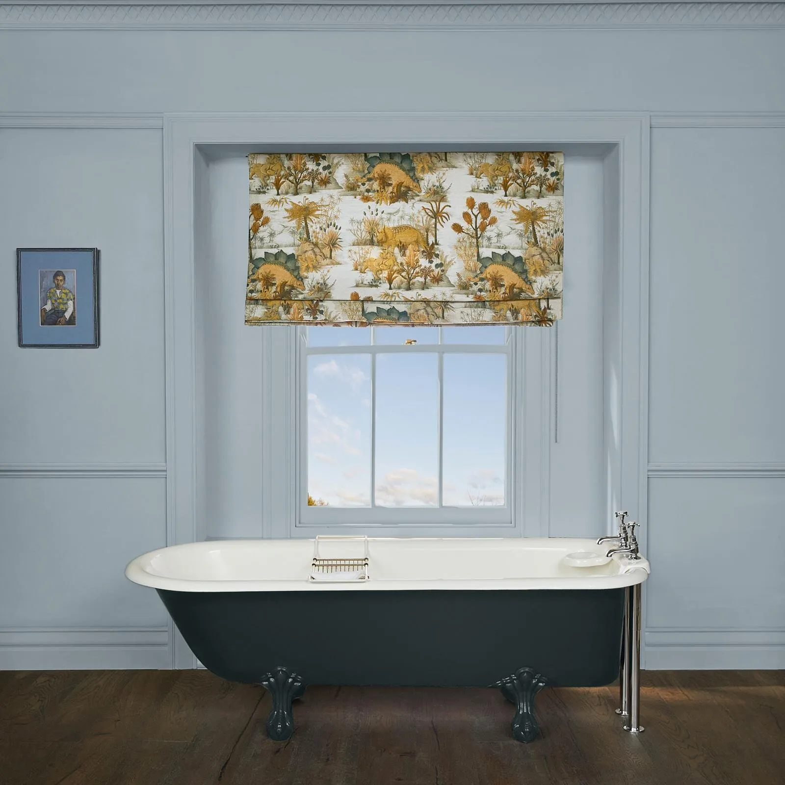 DINOSAURIA Roman Blind - Dusk, Cotton Linen