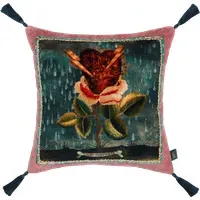 ELECTRIC HEART Organic Velvet Cushion - Tourmaline Pink