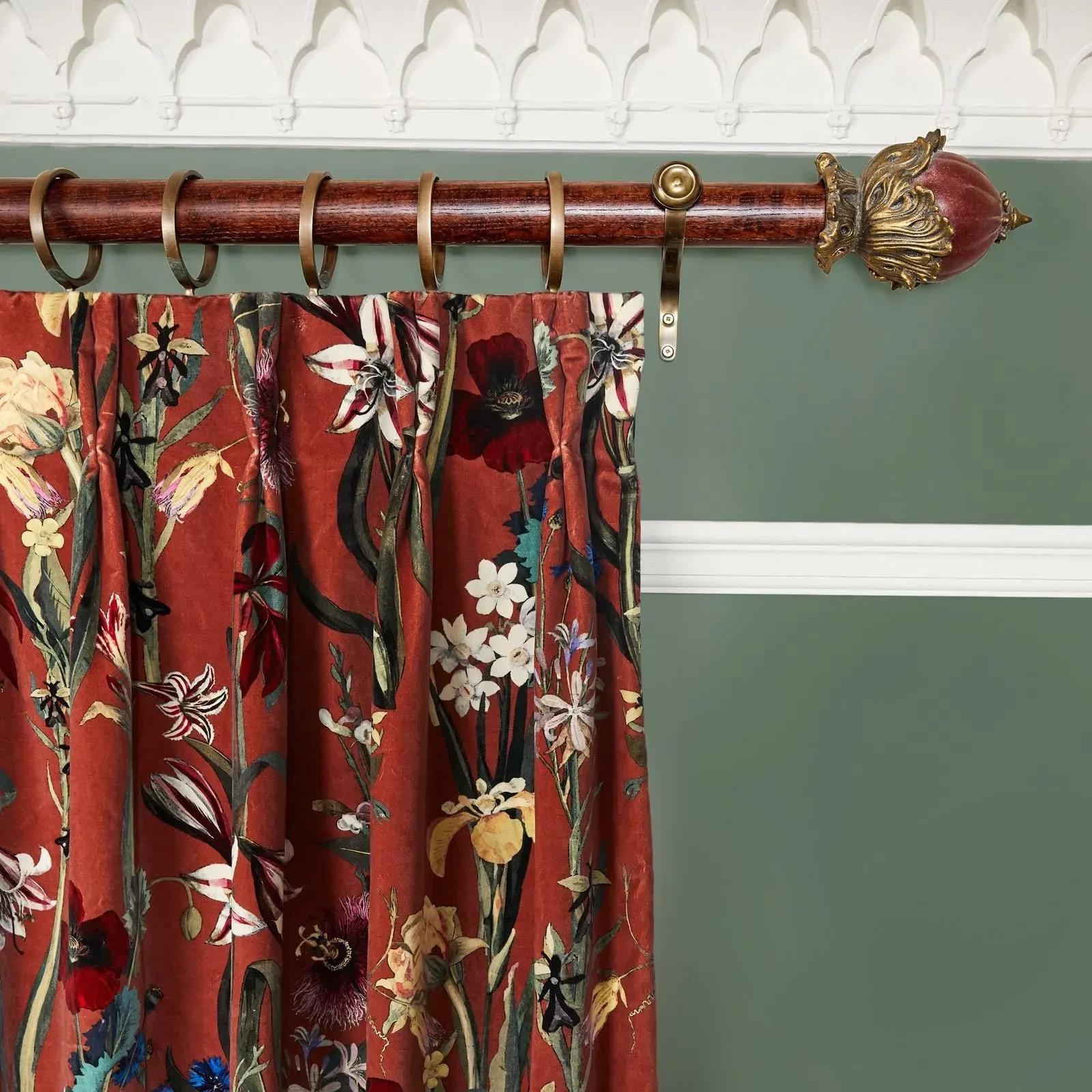 Flora Delanica Curtain - Clay, Velvet image