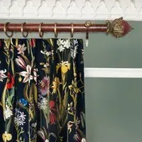Flora Delanica Velvet Curtain - Midnight