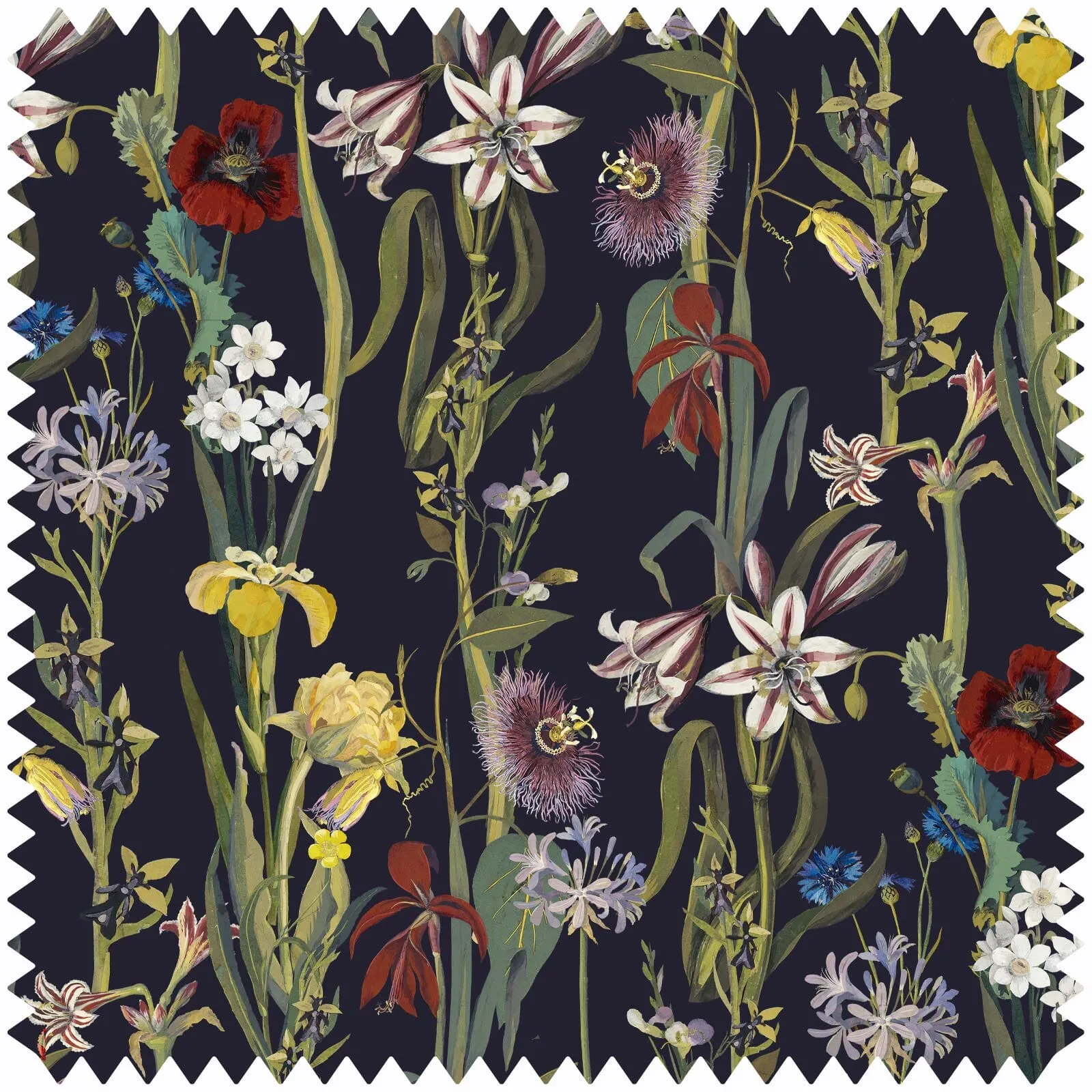 Flora Delanica Velvet Fabric - Midnight Blue product