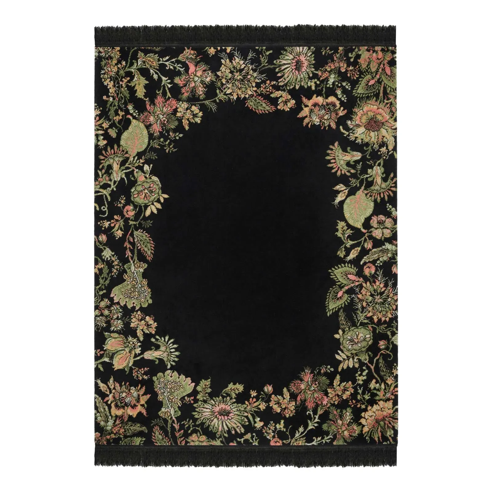 Flora Fantasia Rug - Noir