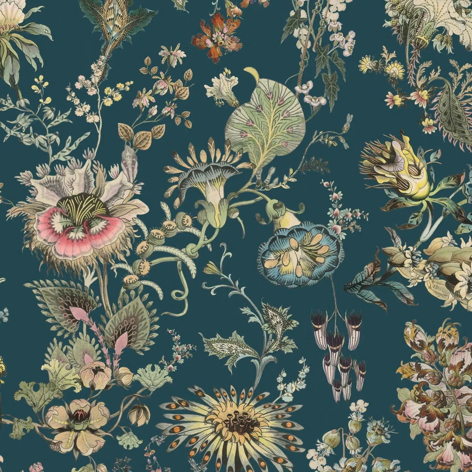 Florafantasia Wallpaper Sample - Cerulean