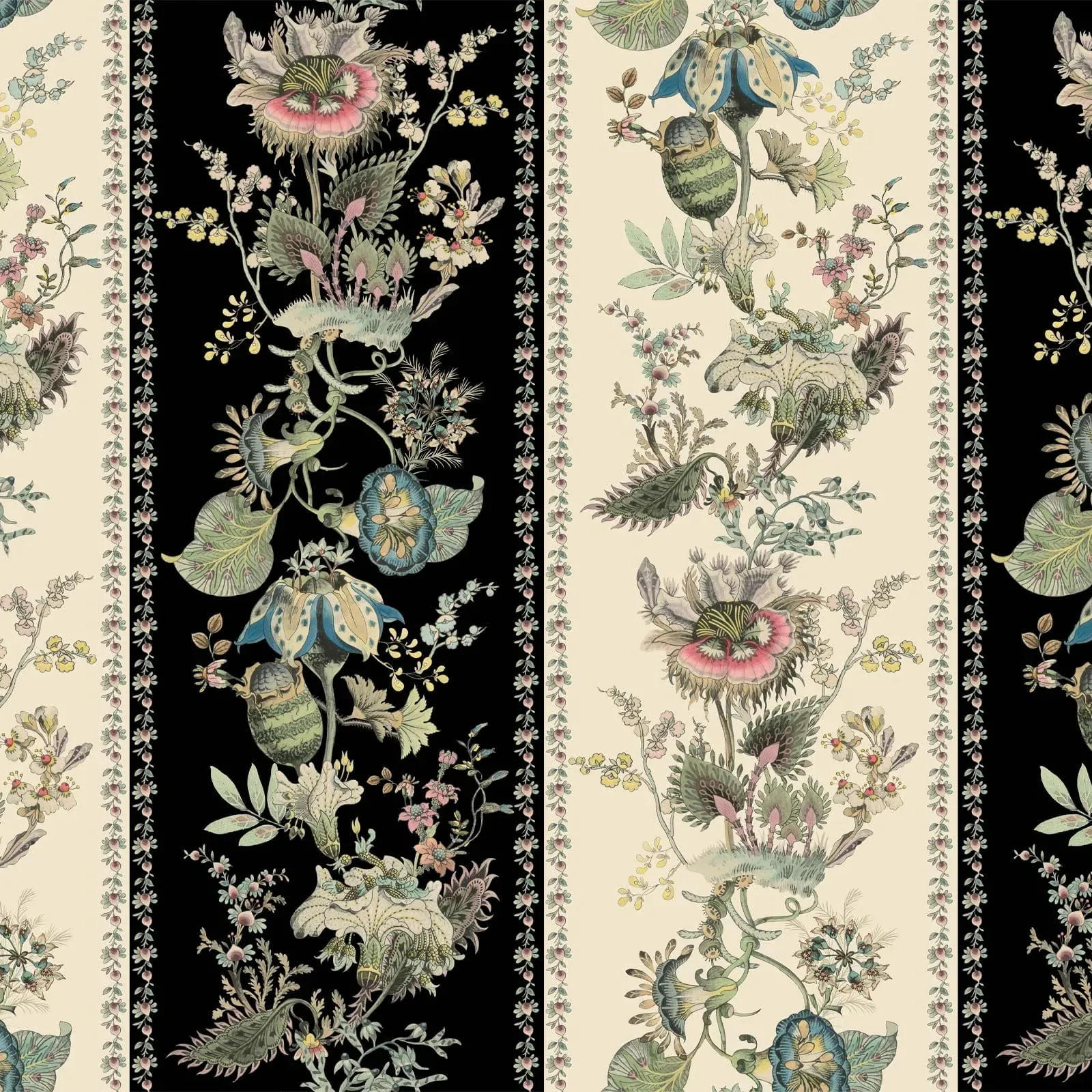 Florafantasia Wallpaper Sample - Noir Stripe