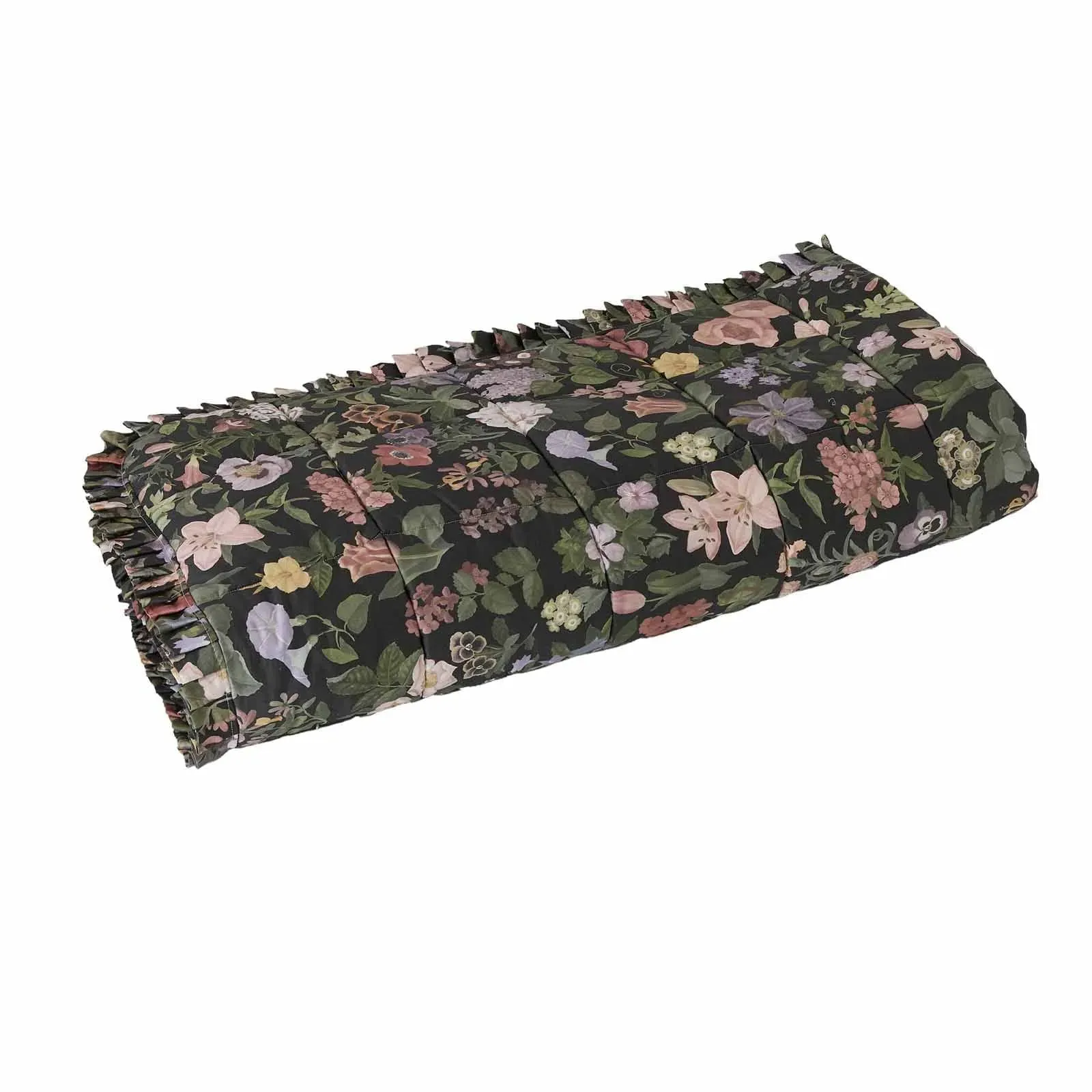 FLORALIA Cotton Sateen Quilt - Noir image