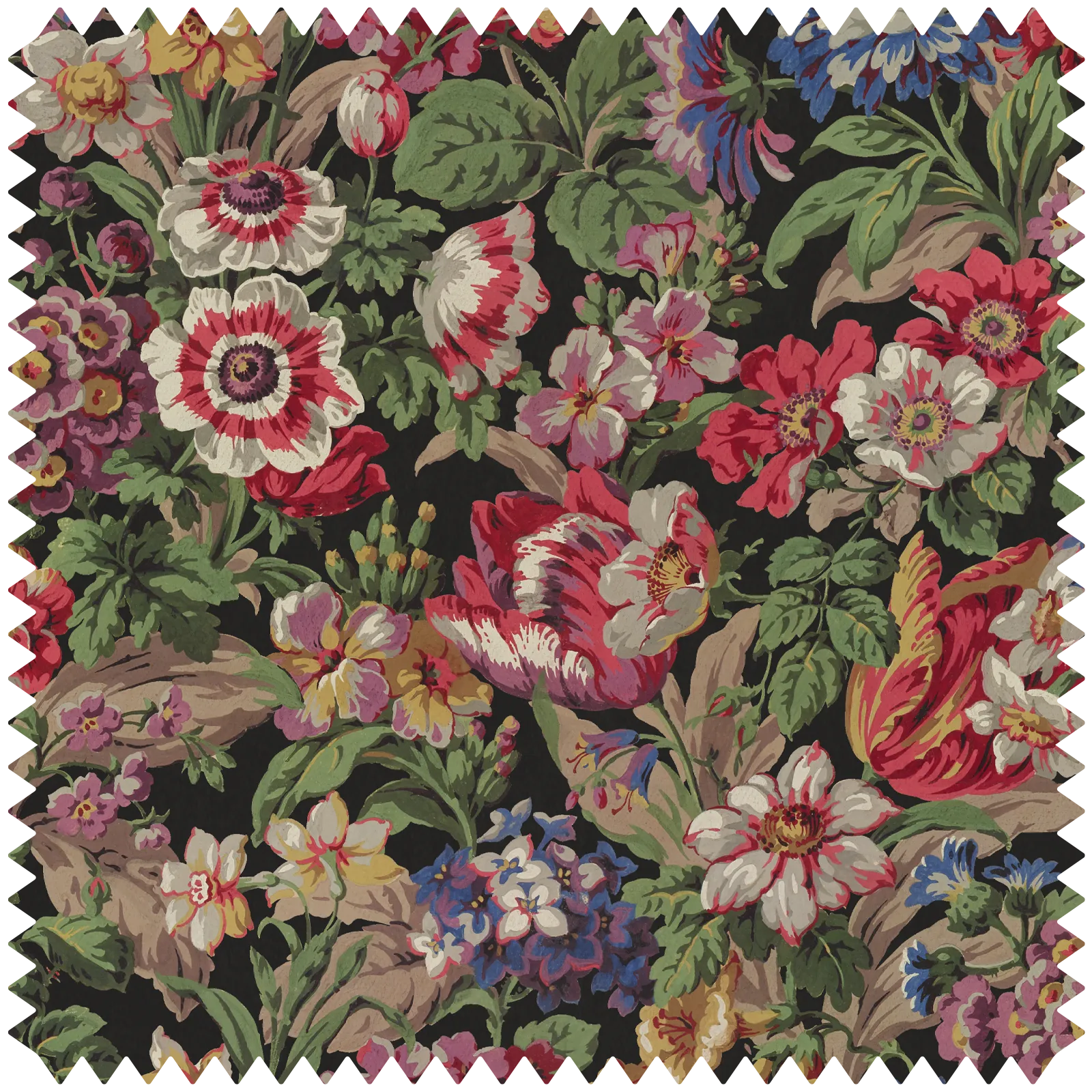 Florescence Floral Print Velvet Fabric - Black product