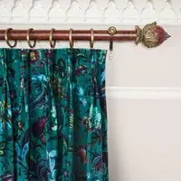 FLORIKA Velvet Curtain - Petrol