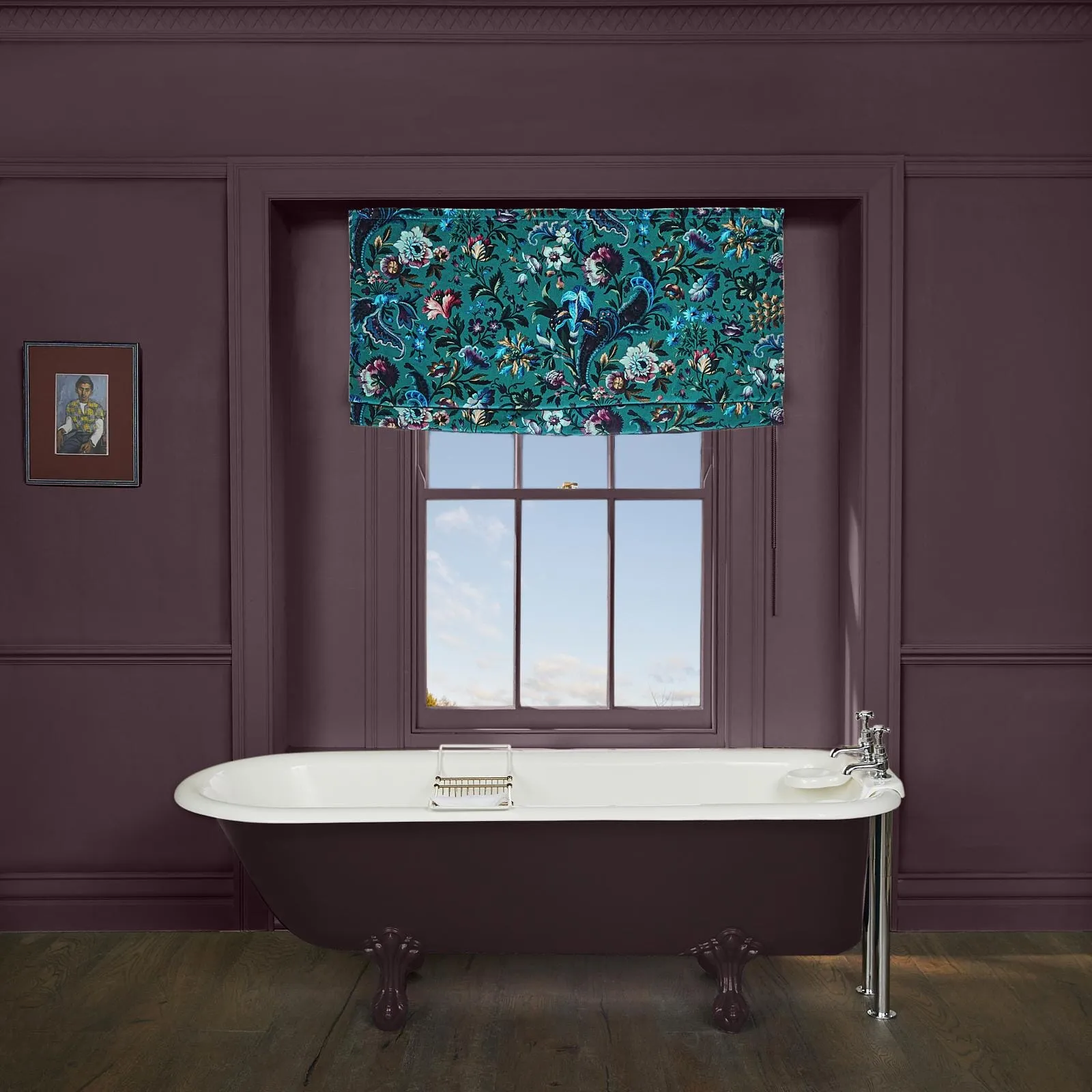 FLORIKA Velvet Roman Blind - Petrol image