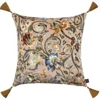 GAIA Large Tassel Velvet Cushion - Blush