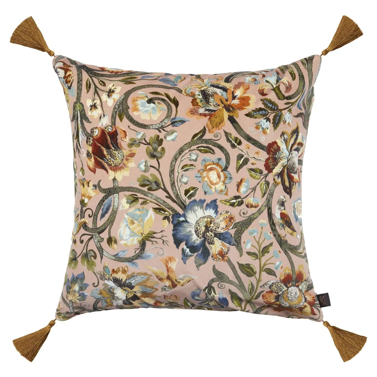 GAIA Large Tassel Velvet Cushion - Blush image