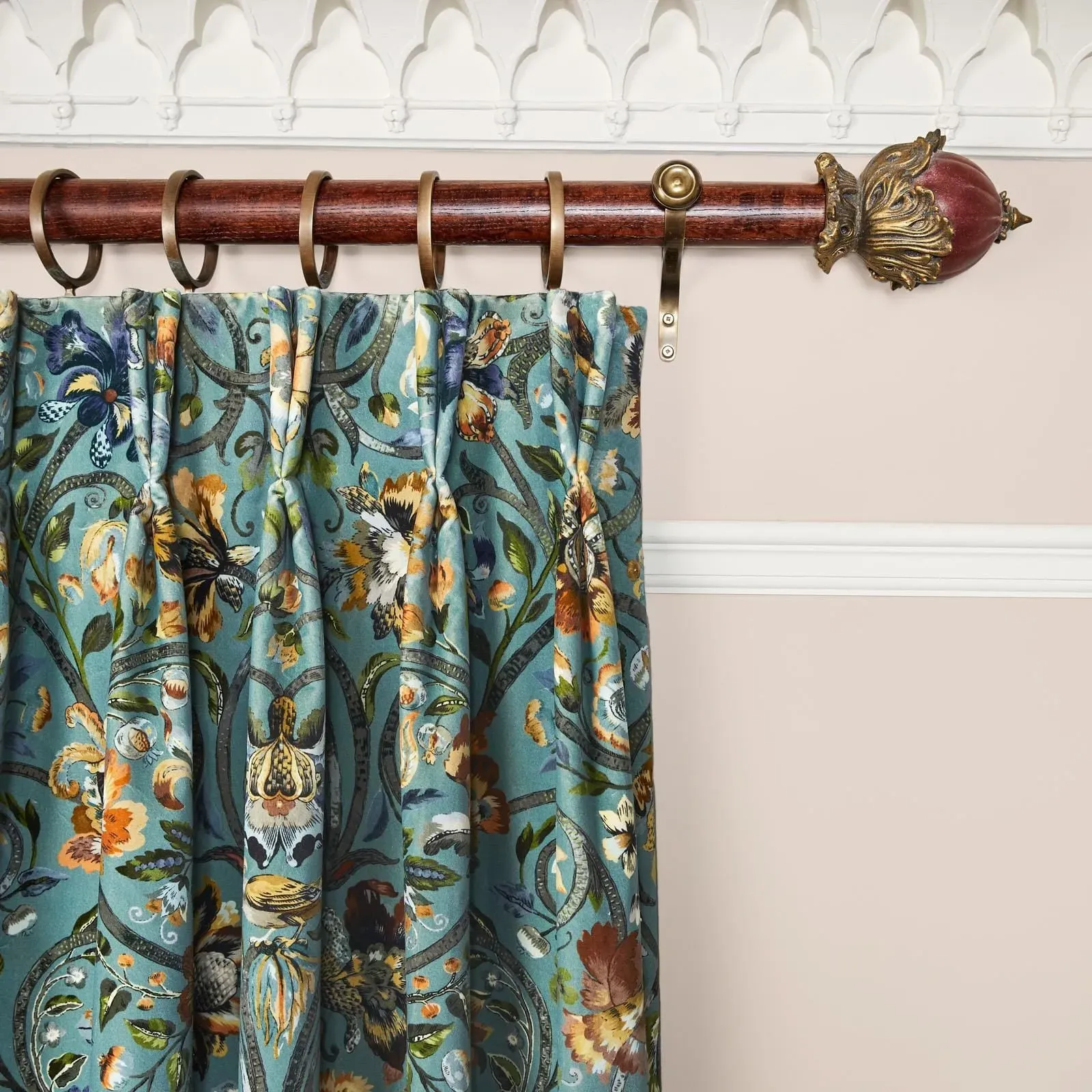 GAIA Velvet Curtain - Prussian Blue