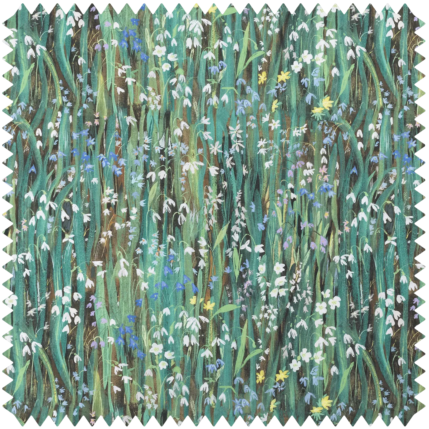 Galanthi Cotton Linen Fabric - Green, White product