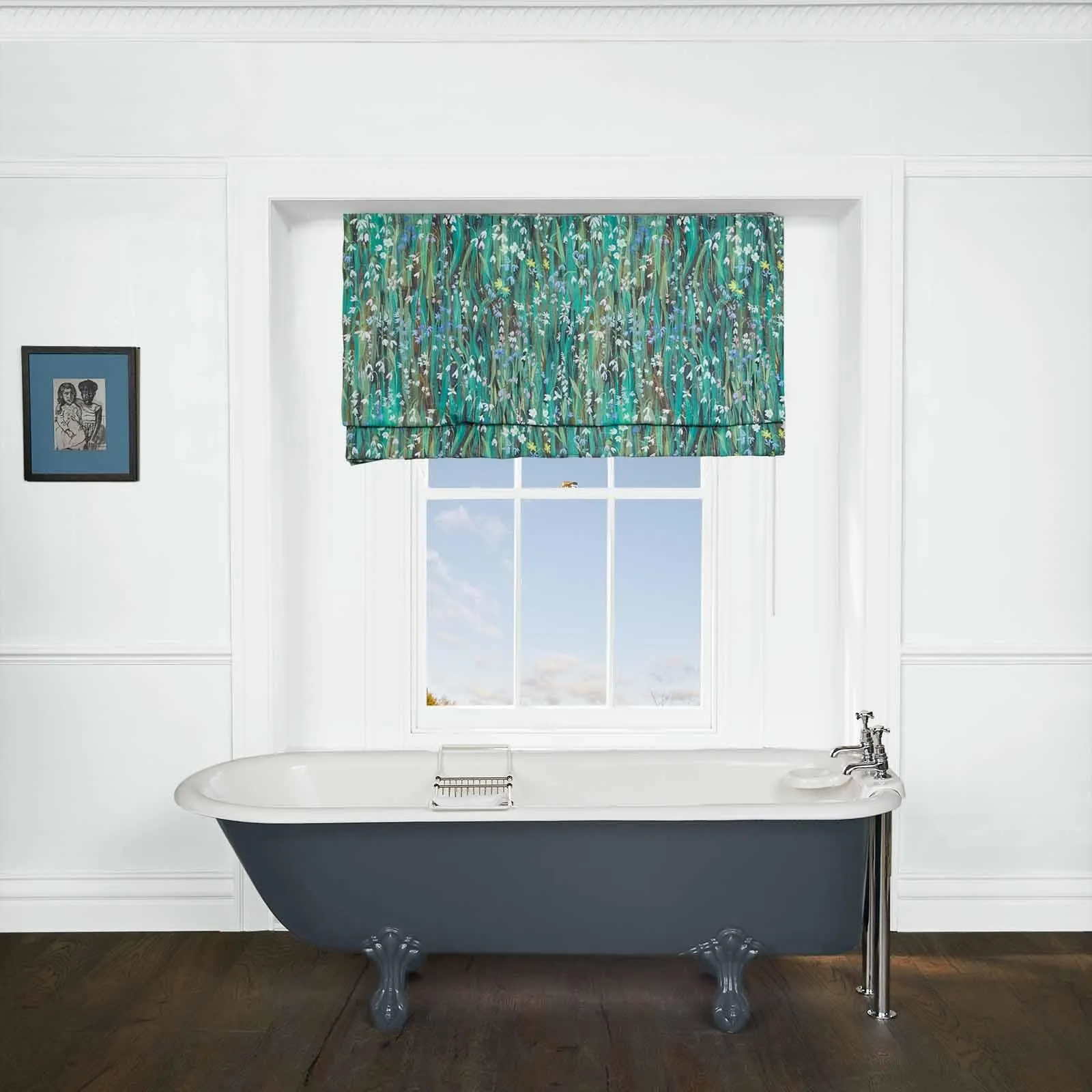 GALANTHI Roman Blind - Viridis, Cotton Linen image