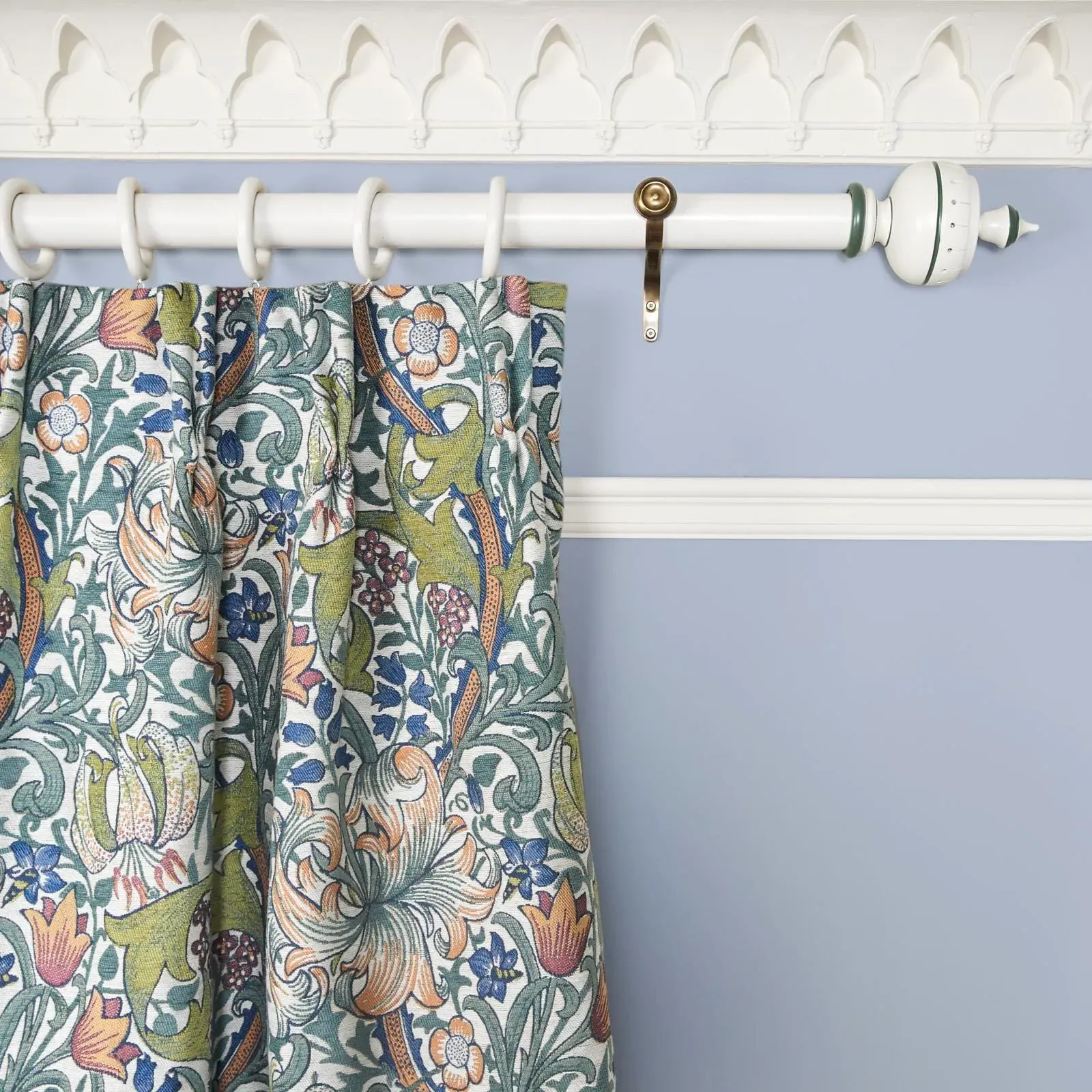 Golden Lily Jacquard Curtain - Parchment image