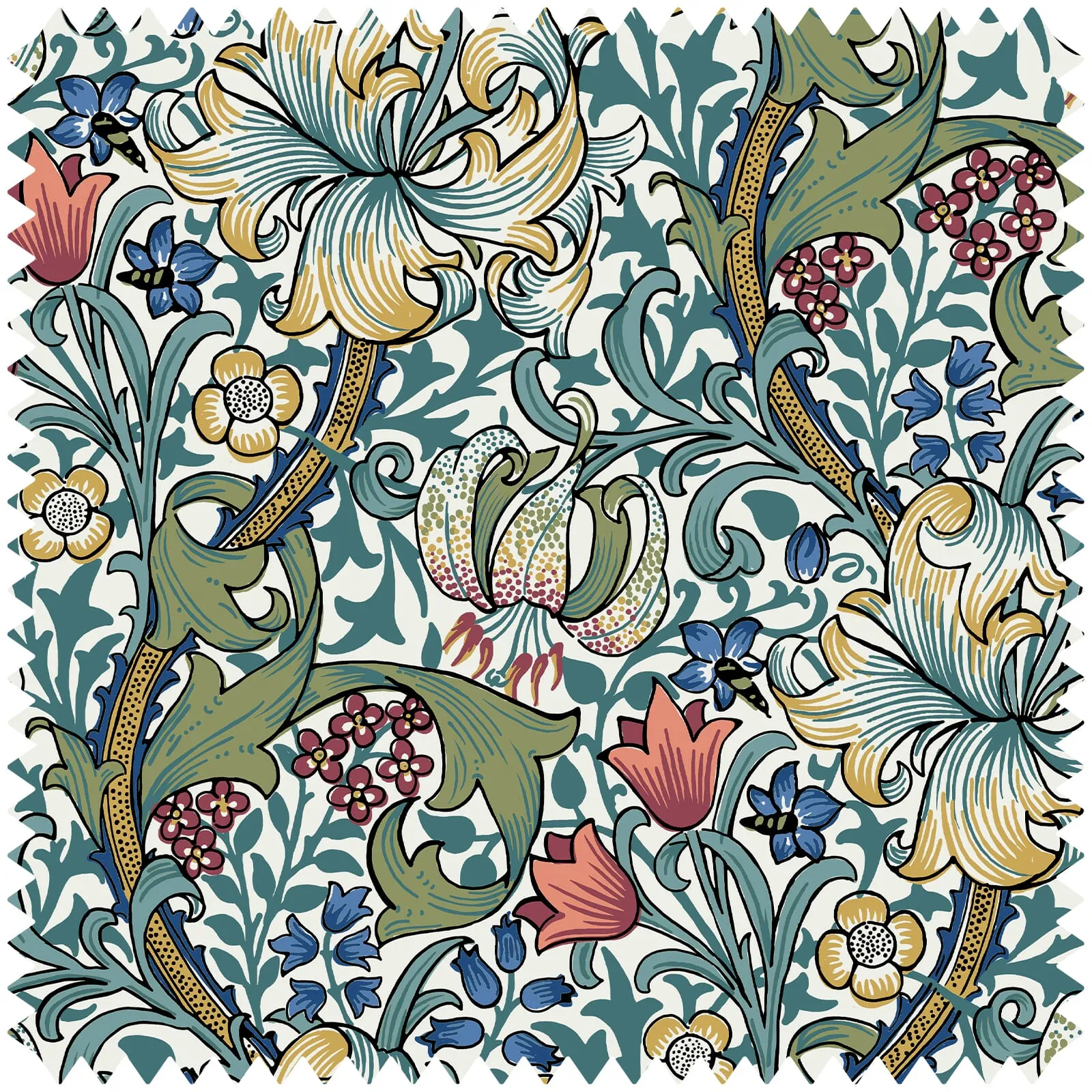 Golden Lily Jacquard Fabric - Parchment, Cotton Blend product