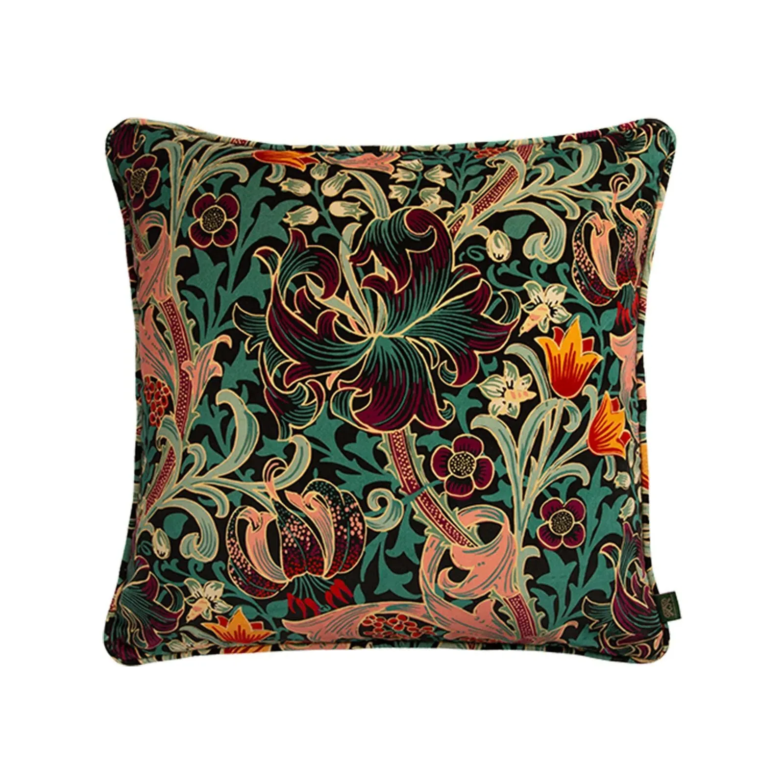 Golden Lily Large Velvet Cushion - Apatite image